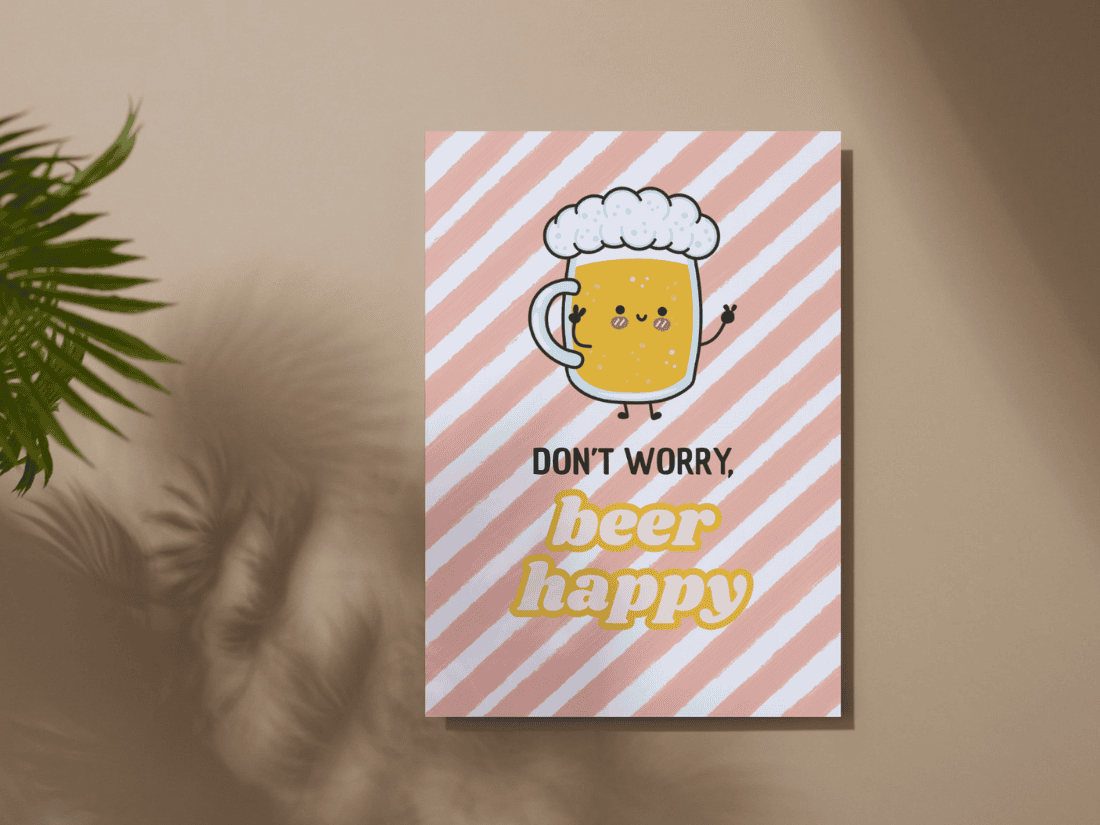 Miniposter „beer happy“