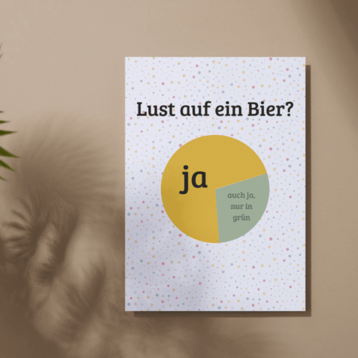 Miniposter „Ja in Grün“