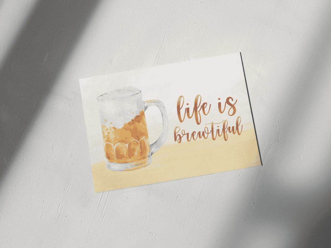 Postkarte „life is brewtiful“