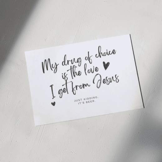 Postkarte „just kidding“
