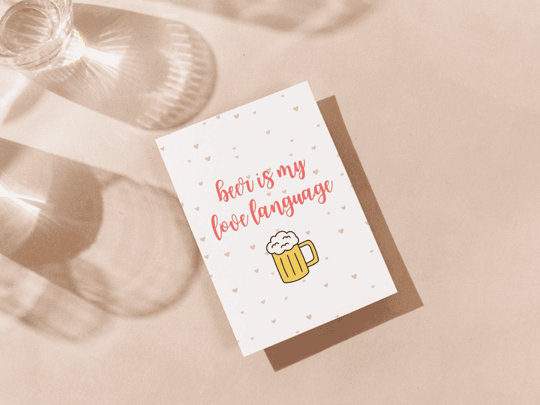 Postkarte „love language“