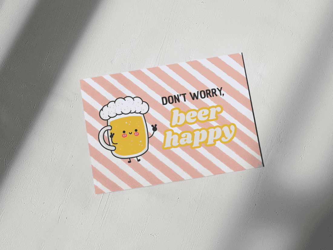 Postkarte „beer happy“