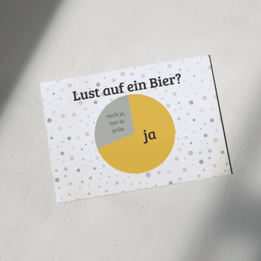Postkarte „ja in Grün“