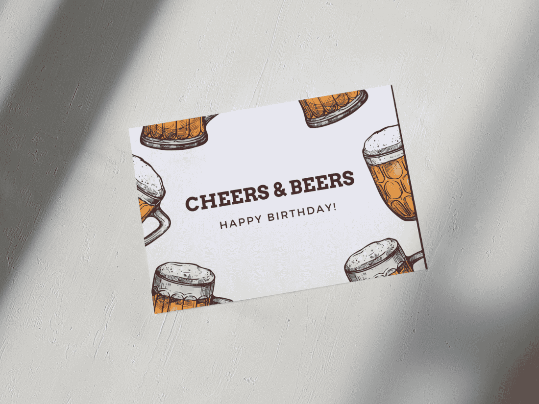Postkarte „cheers & beers“